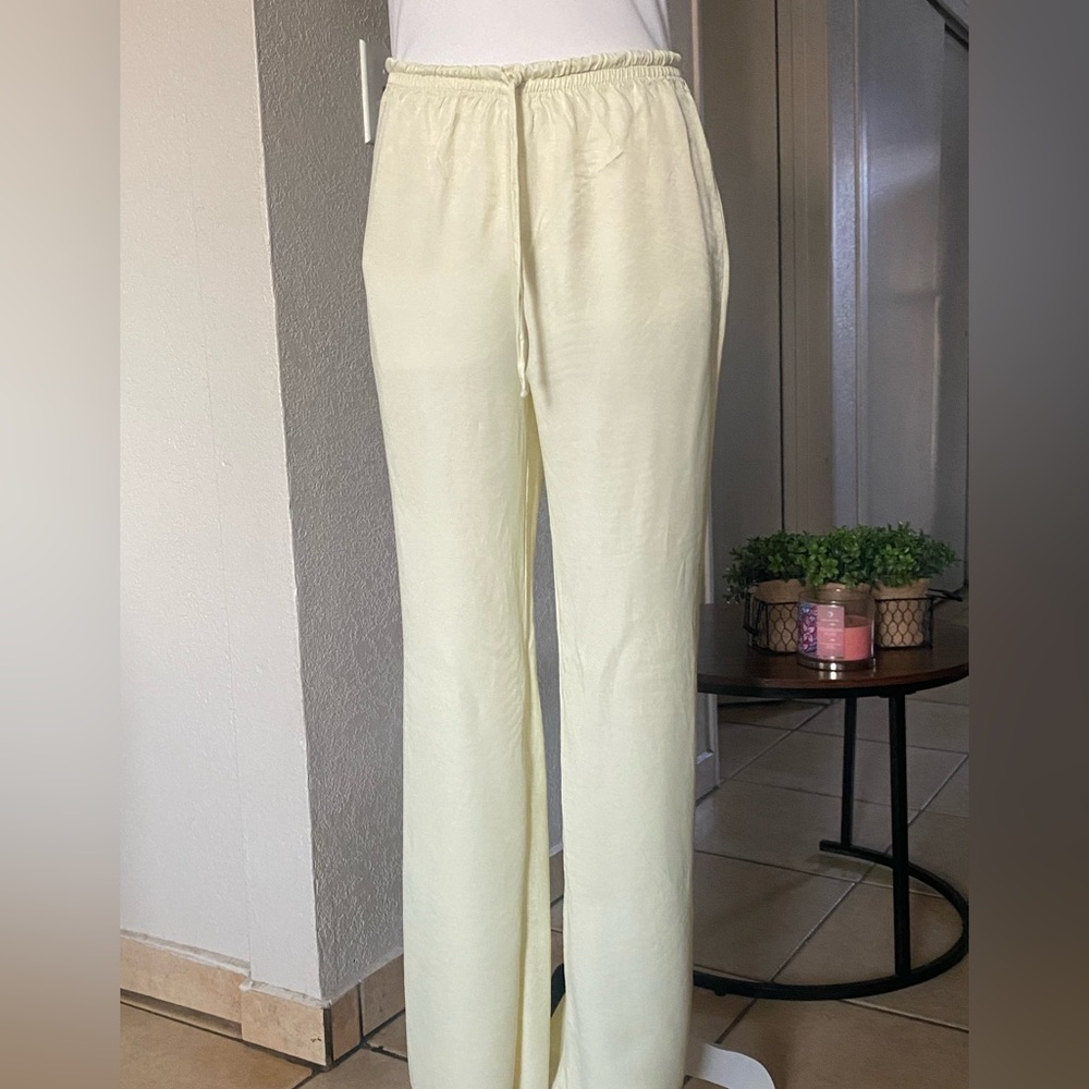 Zara Cream‎ Drawstring Pants women size xs